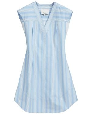 3.1 Phillip Lim Striped V-Neck Mini Dress - Blue