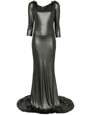 Gemy Maalouf Embellished Three-Quarter Sleeve Dress - Black