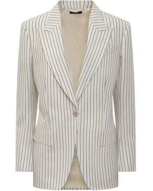 Tom Ford Striped Blazer - White