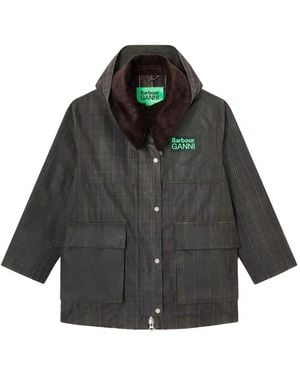 Ganni Patchwork Hooded Jacket - Black