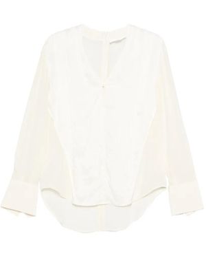 Victoria Beckham Cuff Detail Blouse - White