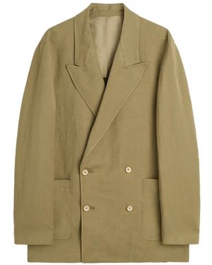 Cmmn Swdn Enea Double-Breasted Suit Jacket - Green