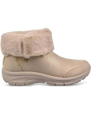 Skechers Faux-Fur Cuff Ankle Boots - Natural