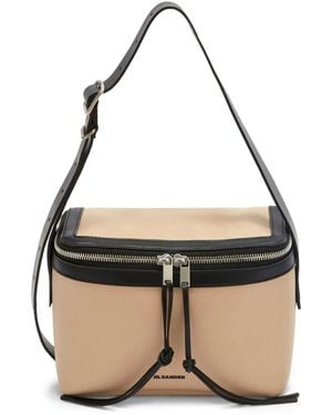 Jil Sander Small Leather Shoulder Bag - Black