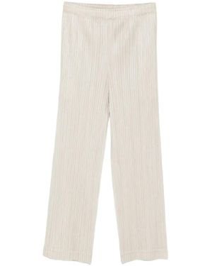 Pleats Please Issey Miyake Pleated Slim Trousers - White