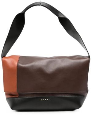 Marni Colour-Block Shoulder Bag - Marrone