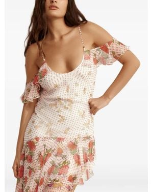Donde Esteban Ruffled Silk-Chiffon Maxi Dress - Natural