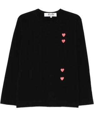 COMME DES GARÇONS PLAY Heart-Print Long-Sleeve T-Shirt - Black