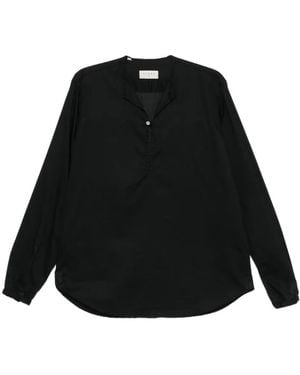 Paura Euclide Buttoned Long-Sleeve Shirt - Black
