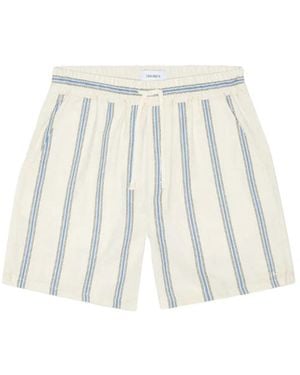 Les Deux Lawson Vertical-Stripe Drawstring Shorts - White