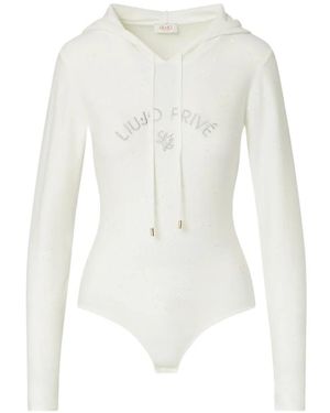 Liu Jo Knit Bodysuit With Hood - White