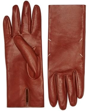 Maison Margiela Leather Fingerless Gloves - Brown