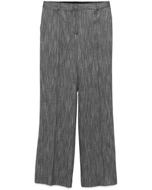 Alberta Ferretti Herringbone Tailored Trousers - Grey