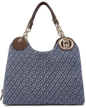 Liu Jo Medium Satchel Bag Denim-Effect - Blue