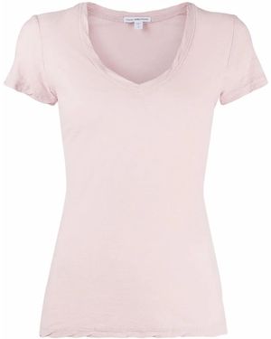 James Perse T-Shirt Con Scollo A V - Rosa