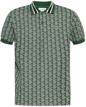 Lacoste Geometric-Pattern Polo Shirt - Green