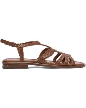 Toni Pons Braided-Leather Flat Sandals - Brown