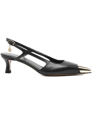 Maje Smooth Leather Slingback Pumps - Black