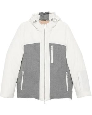 Eleventy Colour-Block Hooded Jacket - White