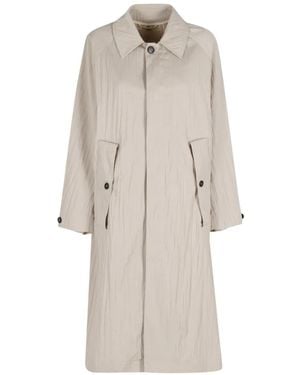 Tela Cappotto Vischio Con Bottoni - Bianco
