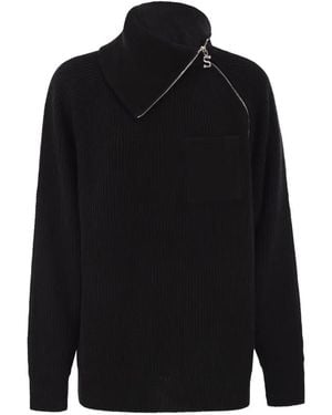 Sportmax Zip-Up Jumper - Black