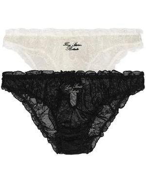 ROTATE BIRGER CHRISTENSEN X Love Stories Lace Bow Briefs (Set Of Two) - Black