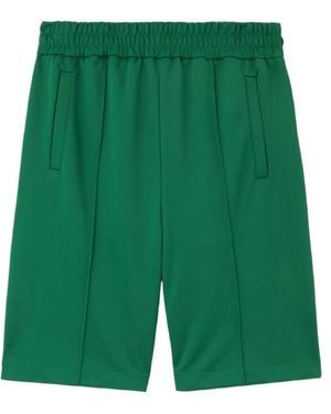 Palm Angels Curved Logo Track Shorts - Green