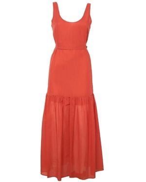 Pennyblack Robe Mi-Longue À Taille Ceinturée - Red