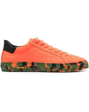HIDE & JACK Sneakers Con Effetto Coccodrillo Goffrato - Rosso