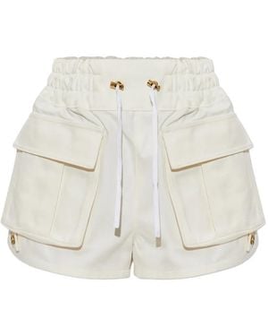 Balmain Bermudas Cargo Con Cordones - Blanco