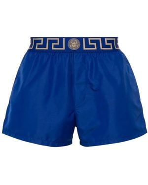 Versace グレカトリム トランクス水着 - ブルー