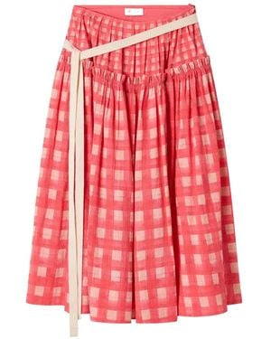 Lee Mathews Nina Cotton Tiered Midi Skirt
