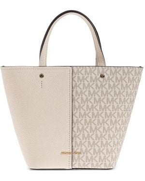 MICHAEL Michael Kors Medium Flora Monogram Panelled Tote Bag - White