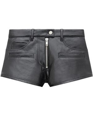 Courreges Grained-Texture Mini Shorts - Grey
