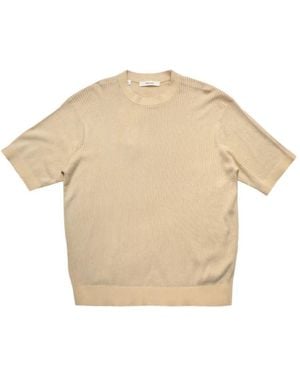 SELECTED Mattis Ribbed-Knit T-Shirt - Natural