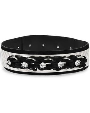 DSquared² Maxi Metal-Embellished Leather Belt - Black