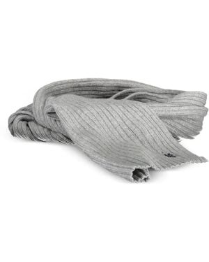 U.S. POLO ASSN. Ribbed-Knit Logo-Embroidered Scarf - Grey
