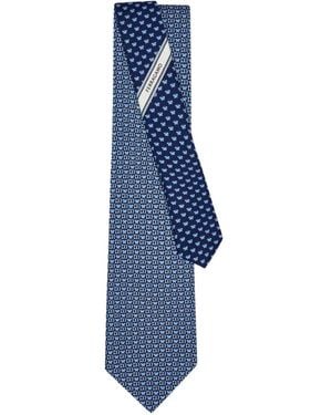 Ferragamo Butterfly-Print Silk Tie - Blue