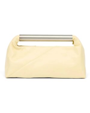 MM6 by Maison Margiela Metallic-Handle Leather Tote Bag - Natural