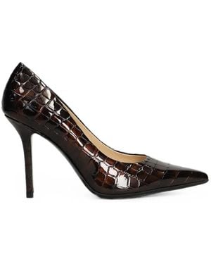 Fabio Rusconi Croc-Effect Pointed-Toe Pumps - Black