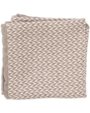 Brunello Cucinelli Chevron-Knit Pocket Scarf - Natural