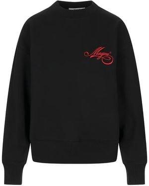 MSGM Embroidered Logo Crew-Neck Sweatshirt - Black