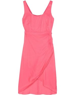 ARMANI EXCHANGE Wrap-Skirt Midi Twill Dress - Pink