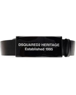 DSquared² Heritage Plaque Belt - White