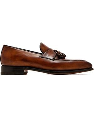 Bontoni Ovidio Leren Loafers Met Kwastje - Bruin