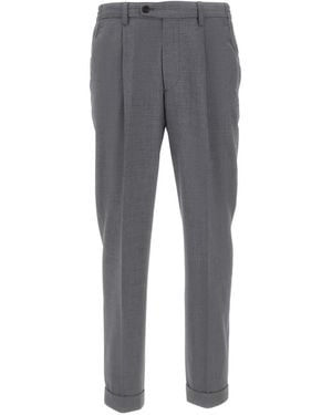 Devore Pantalon De Costume À Ourlet Retroussé - Gris