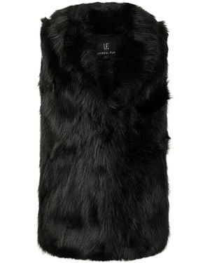 Unreal Fur Rose Premium Faux Fur Gilet - Black
