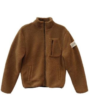 HTC Zip-Up Teddy Jacket - Brown