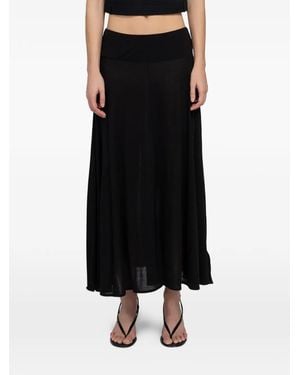St. Agni Elastic-Waist Midi Skirt - Black