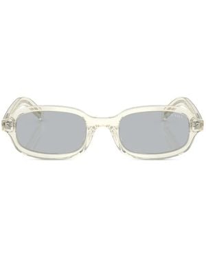 Prada Oval-Frame Sunglasses - White
